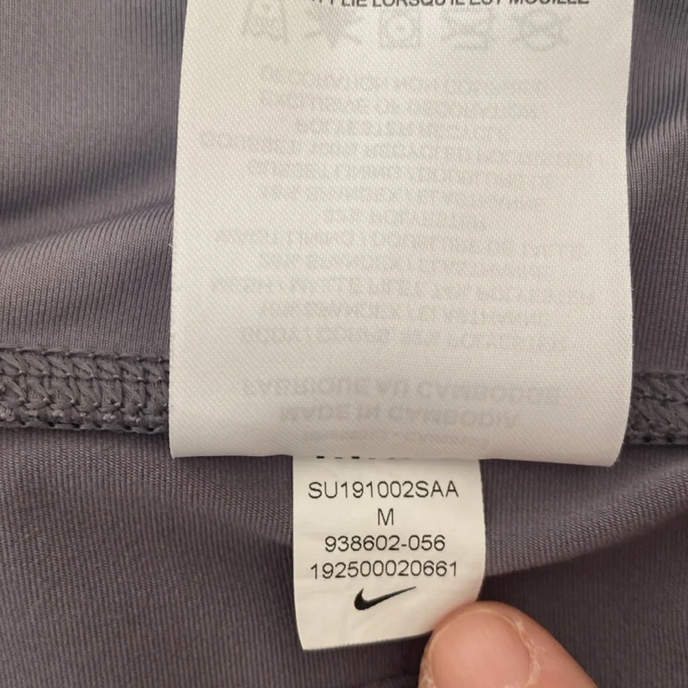 Nike Running gray cropped running tights leggings w/ 2 waistband pockets Sz M